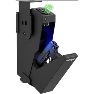 Biometric Drop Down Gun Safe, Quick Access Handgun Safe for Bedside & Car